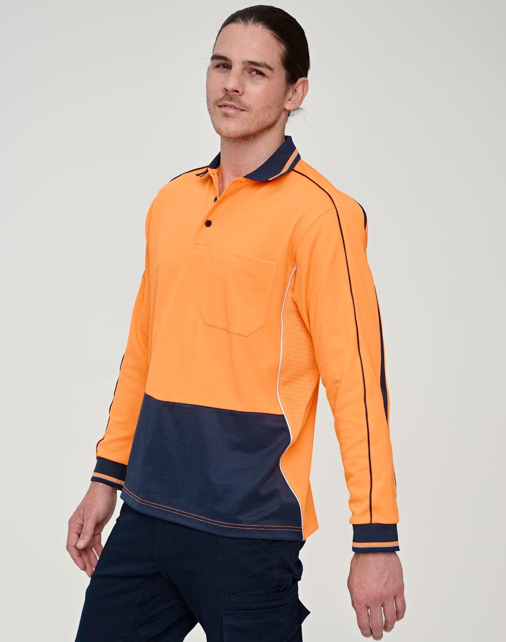 Hi-Vis Sustainable Cool-Breeze Truedry Safety L/S Polo SH-SW90