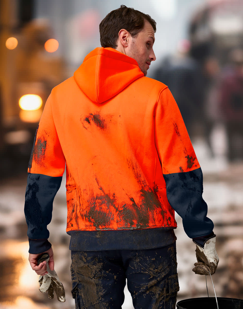 Hi-Vis Two Tone Water Resistant Fleece Hoodie SH-SW91