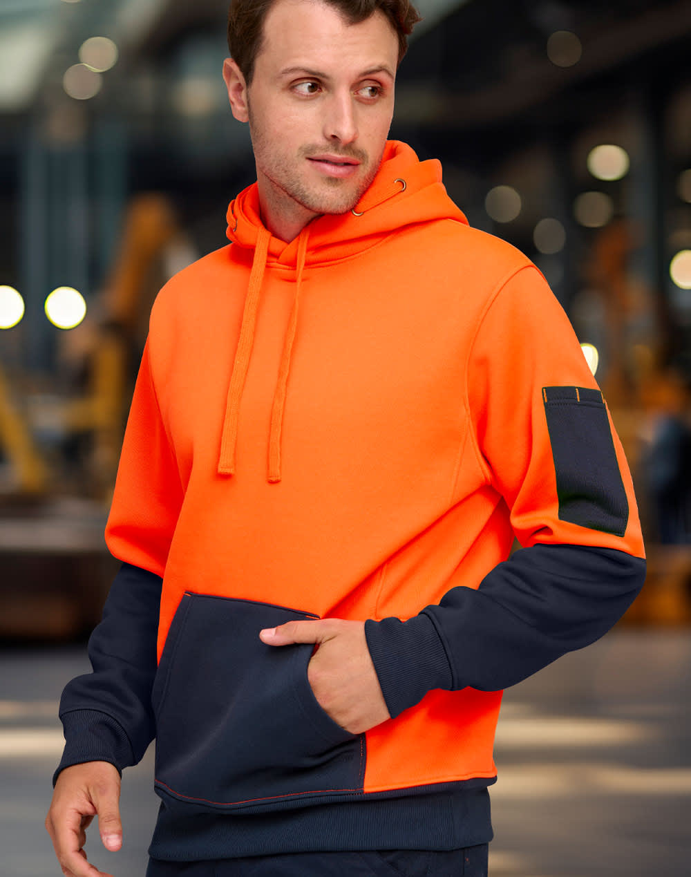 Hi-Vis Two Tone Water Resistant Fleece Hoodie SH-SW91