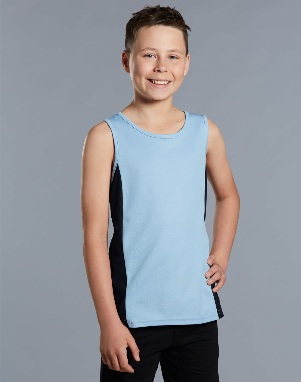 Kid's truedry contrast mesh singlet SH-TS19K