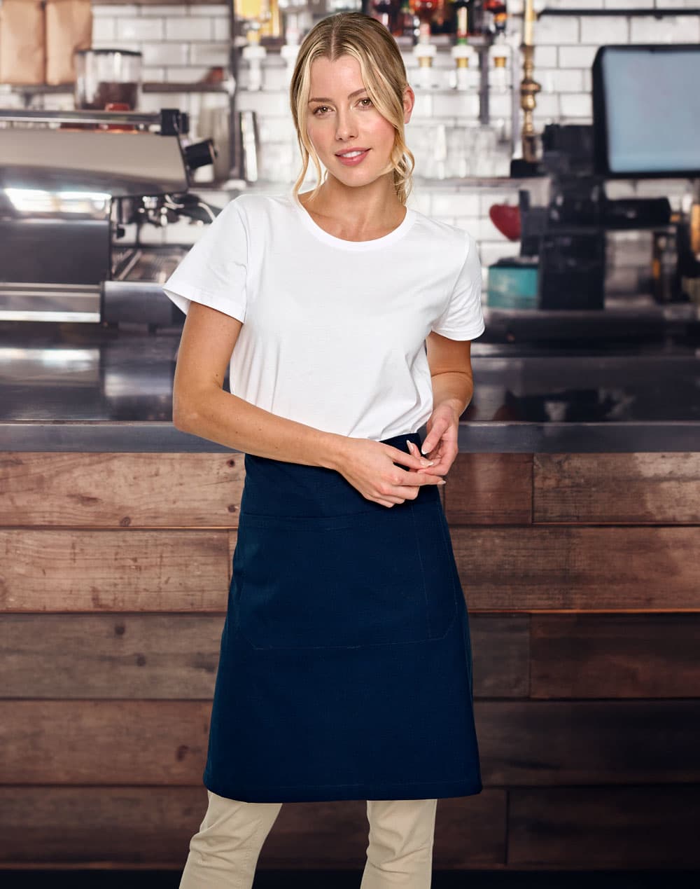 [AP06(M3100)] Canvas Short Waist Apron SH-AP06(M3100)
