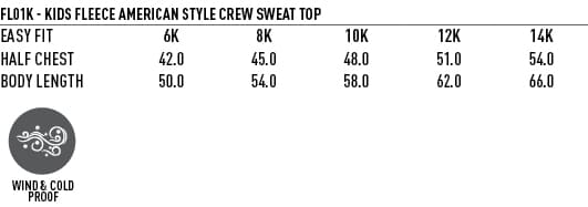 Kids American Style Crew Fleecy Sweat FL01K | 