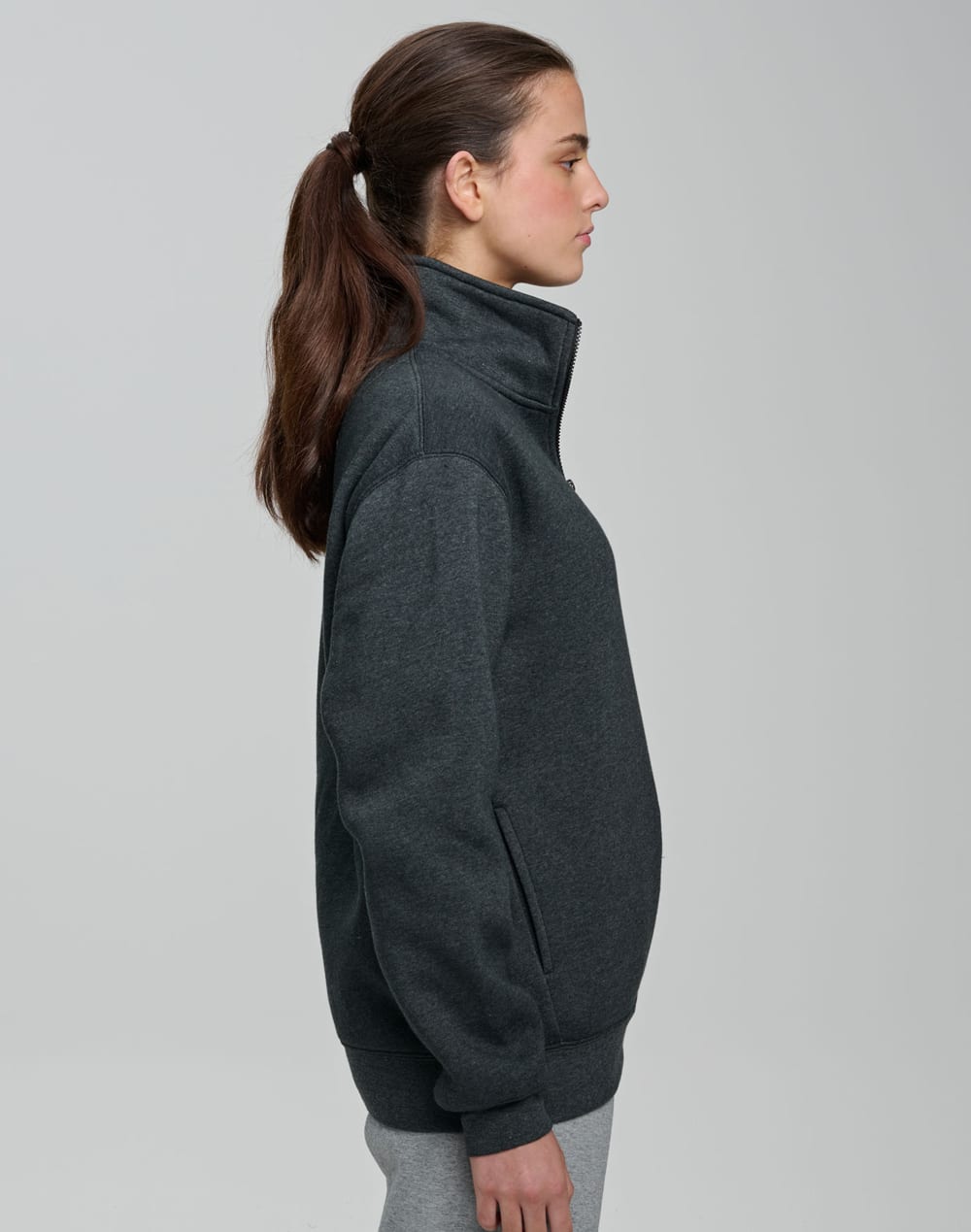 1/2 zip collar fleecy sweat SH-FL02