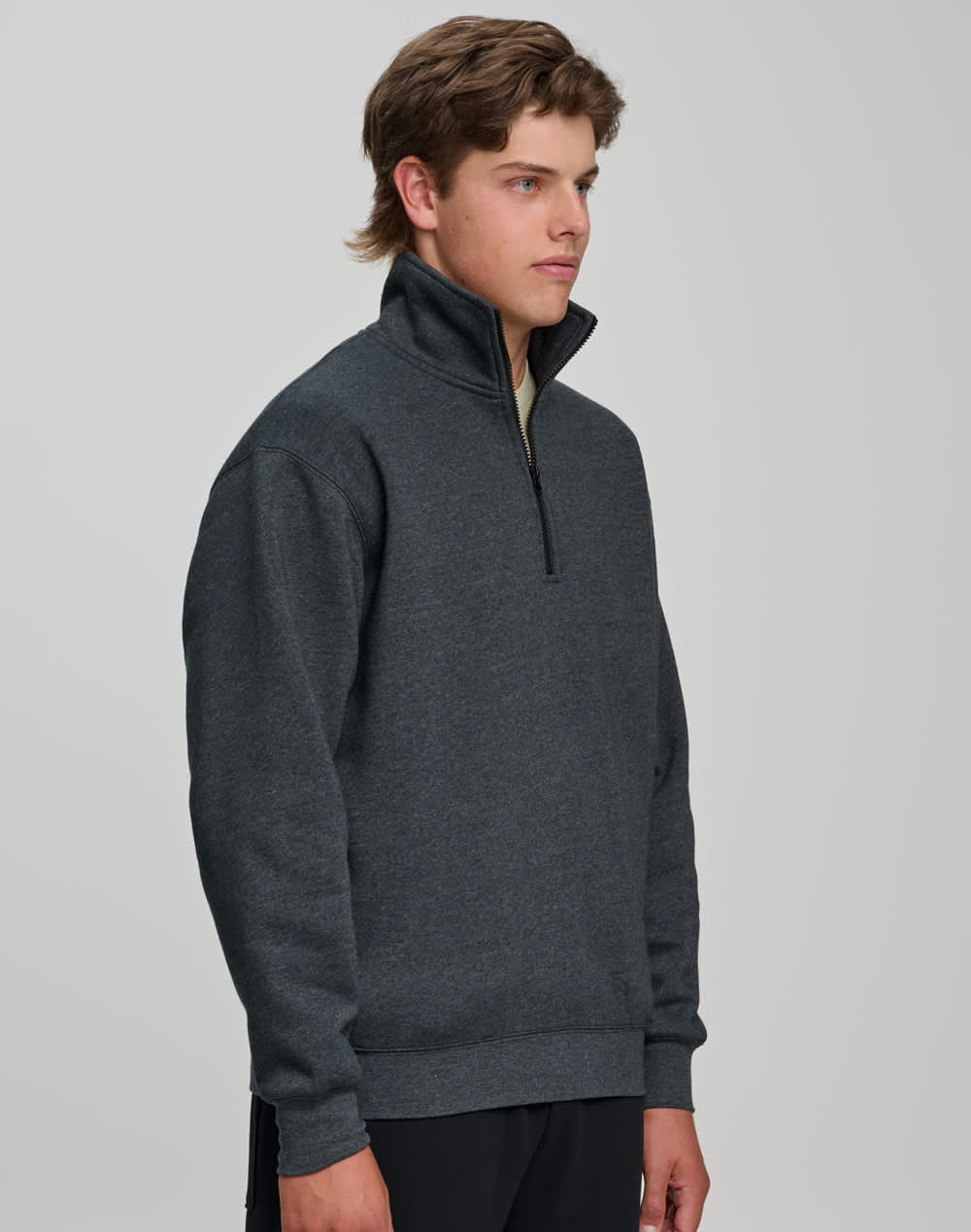 1/2 zip collar fleecy sweat SH-FL02