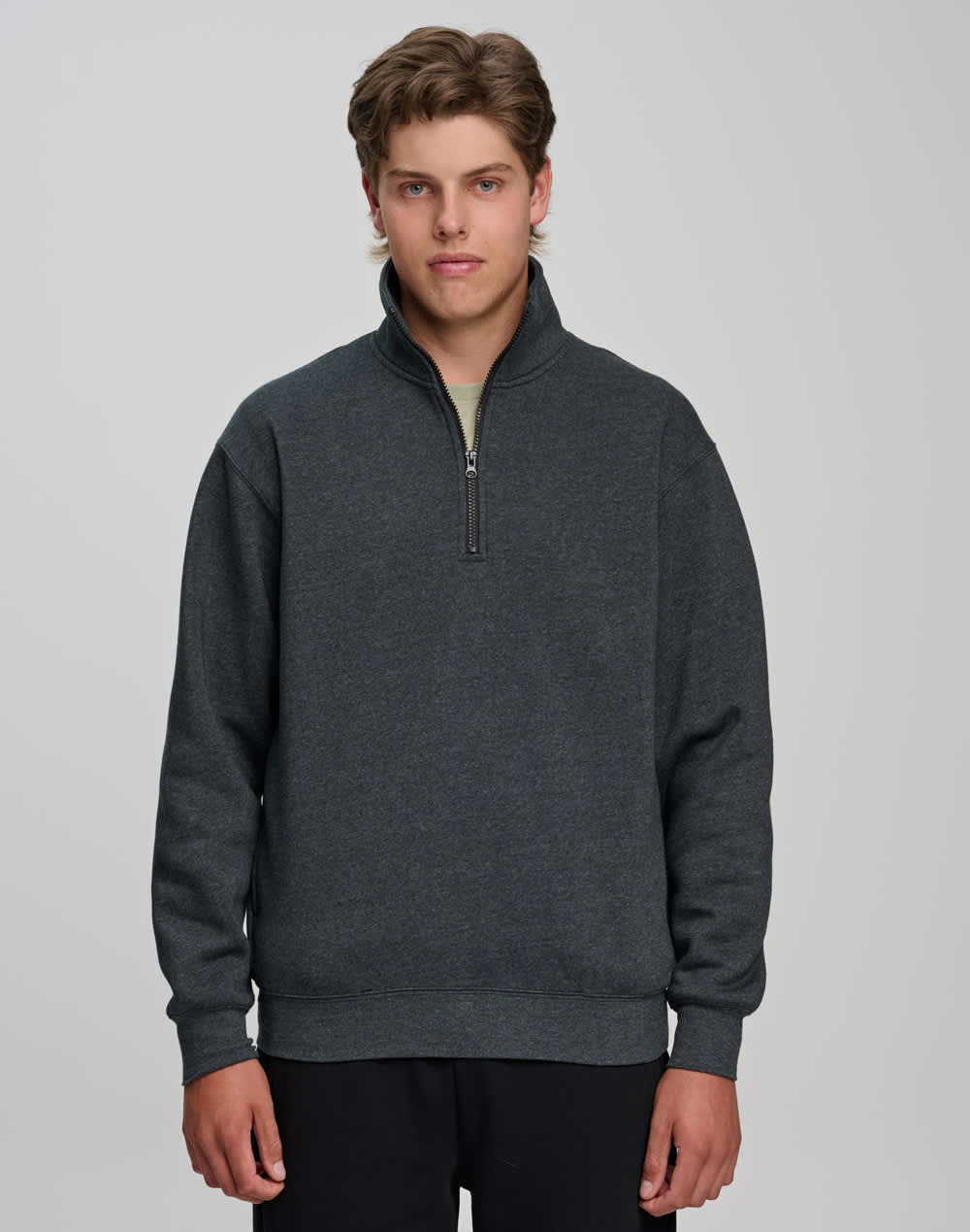 1/2 zip collar fleecy sweat SH-FL02
