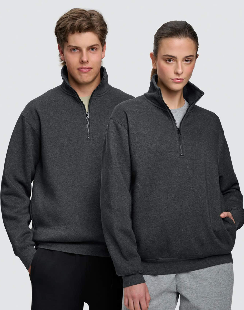 1/2 zip collar fleecy sweat SH-FL02