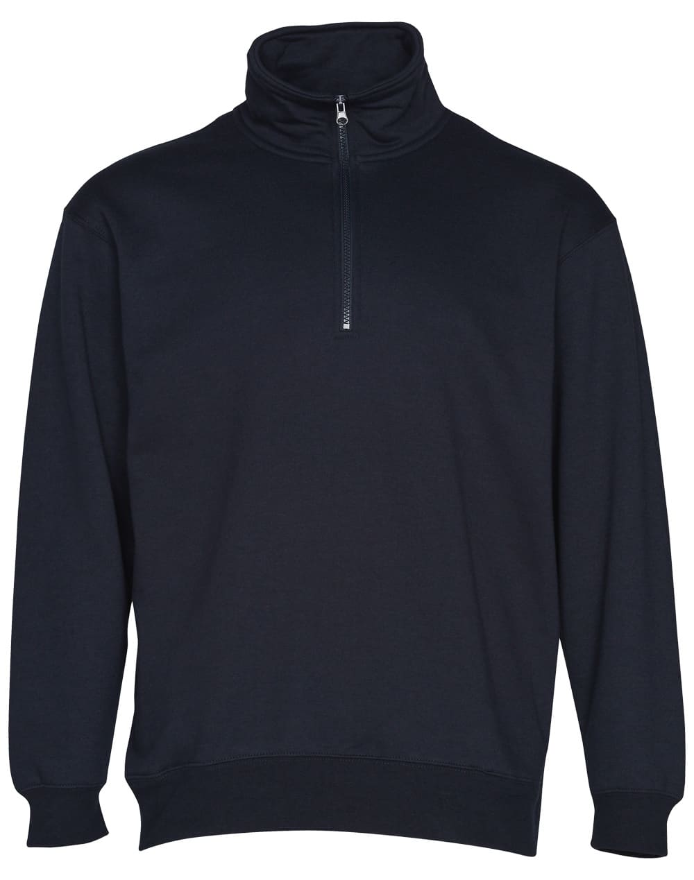 Adults American Style 1/2 Collar Fleecy Sweat Top FL02 | Navy