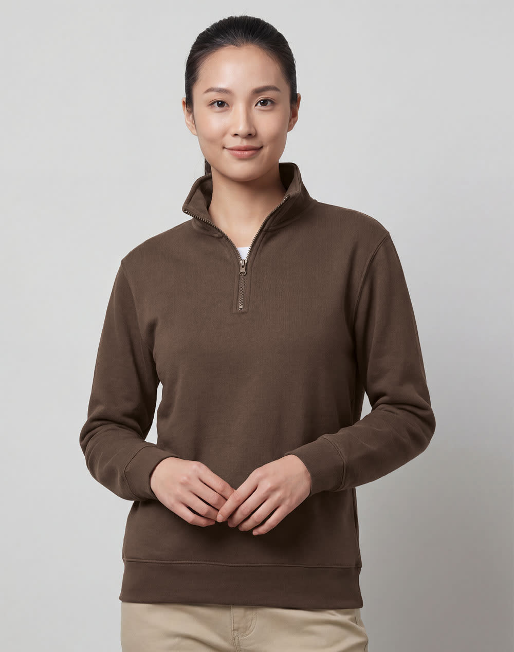1/2 zip collar fleecy sweat SH-FL02