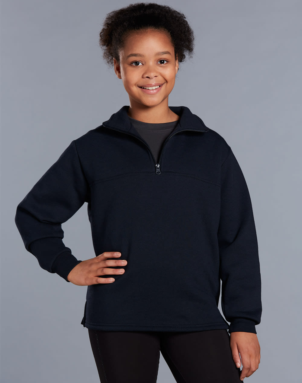 Kids American Style 1/2 Collar Fleecy Sweat Top FL02K