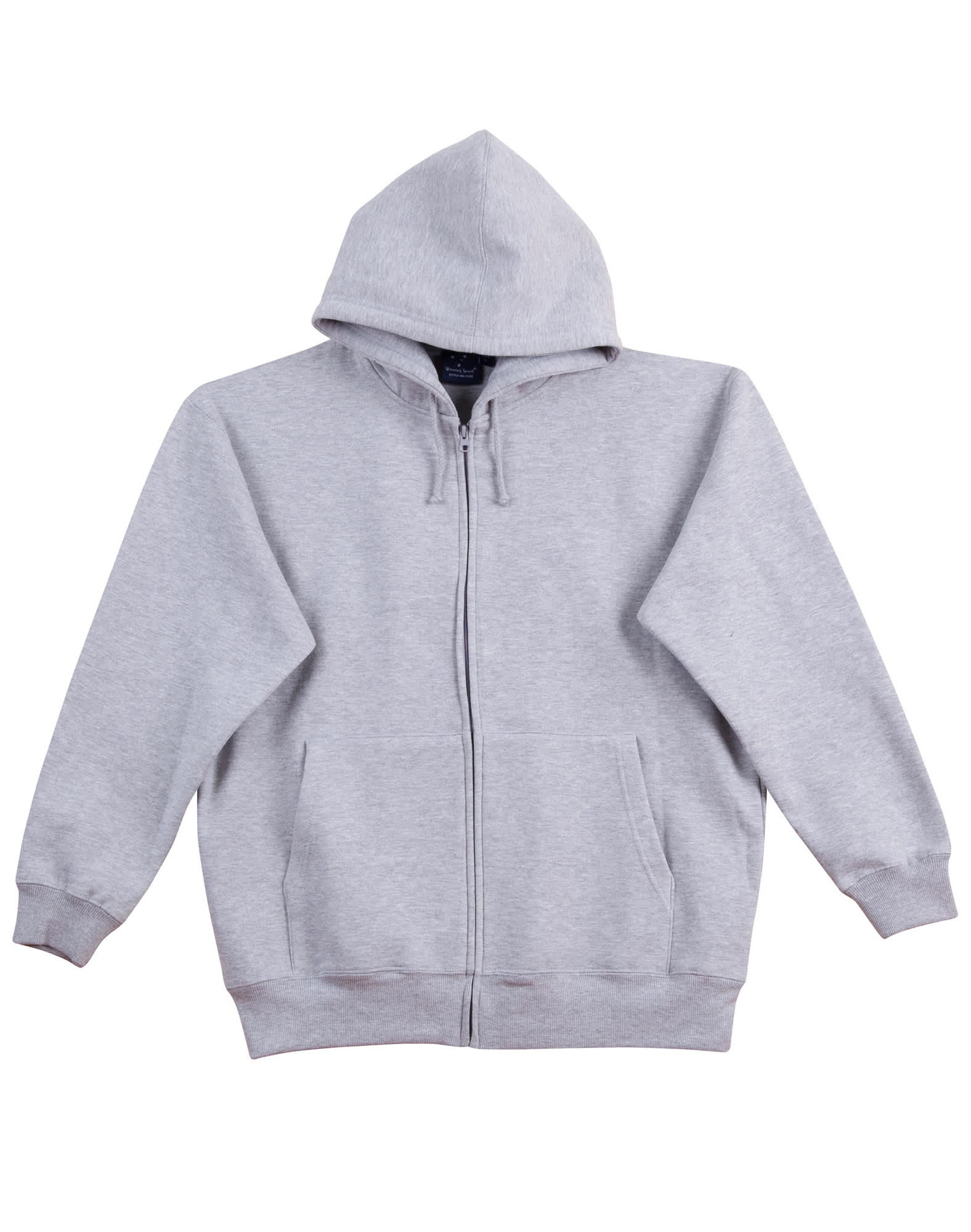 Mens Full-zip Fleecy Hoodie FL03 | Grey