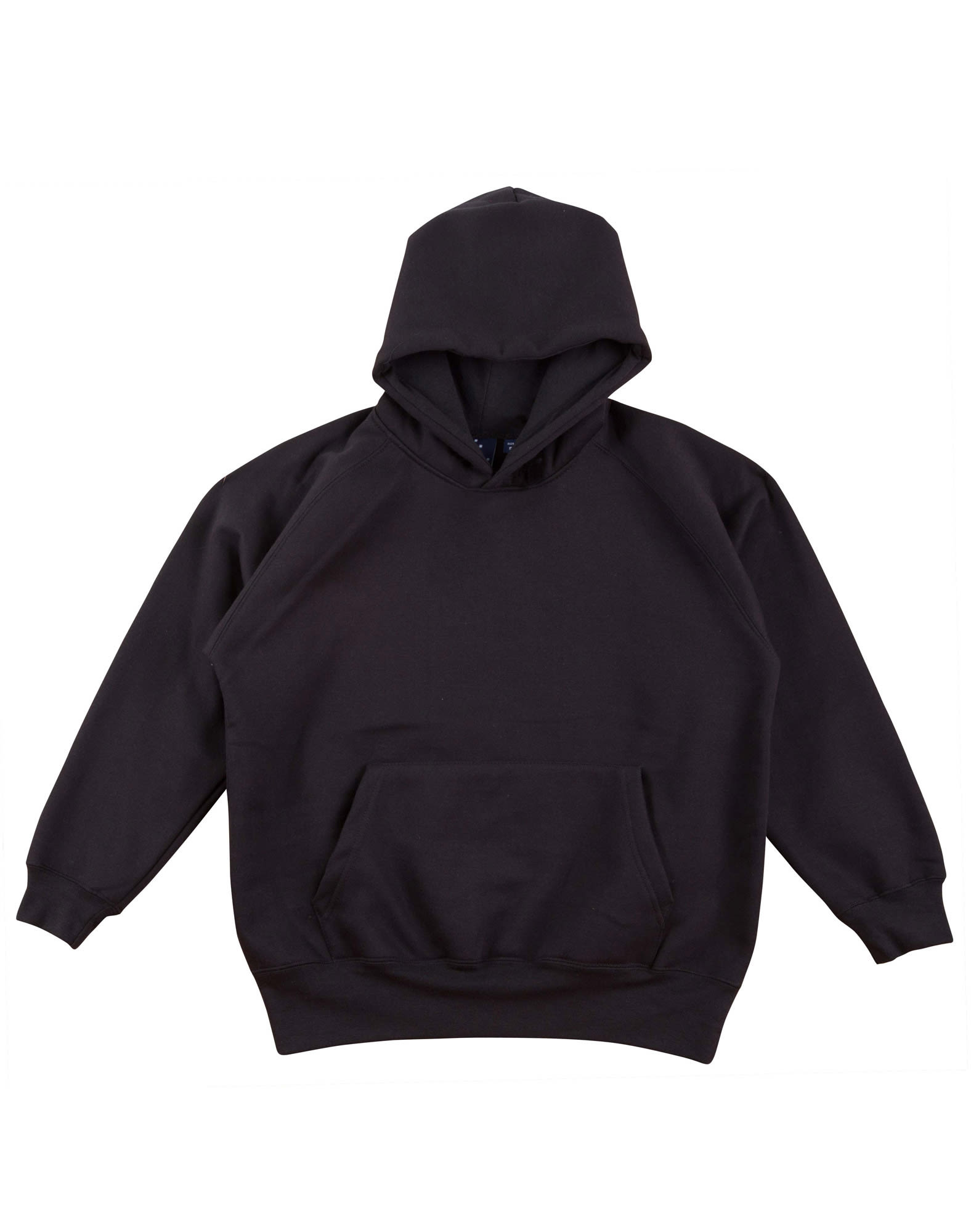 Kids Close Front Fleecy Hoodie FL07K | Black