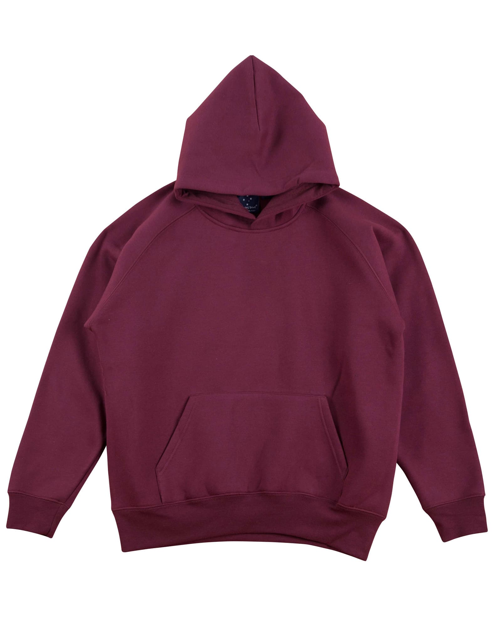 Kids Close Front Fleecy Hoodie FL07K | Maroon