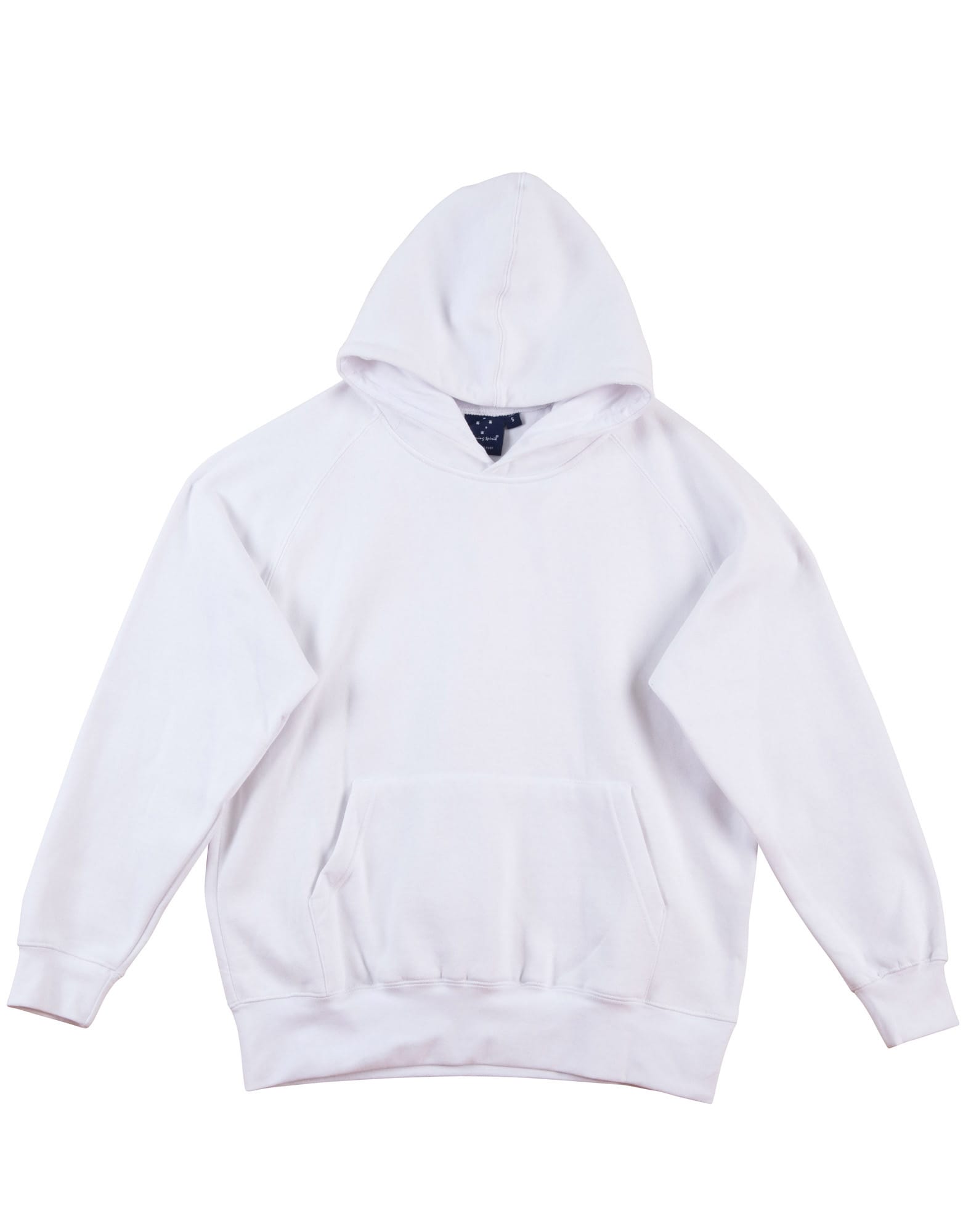 Kids Close Front Fleecy Hoodie FL07K | White