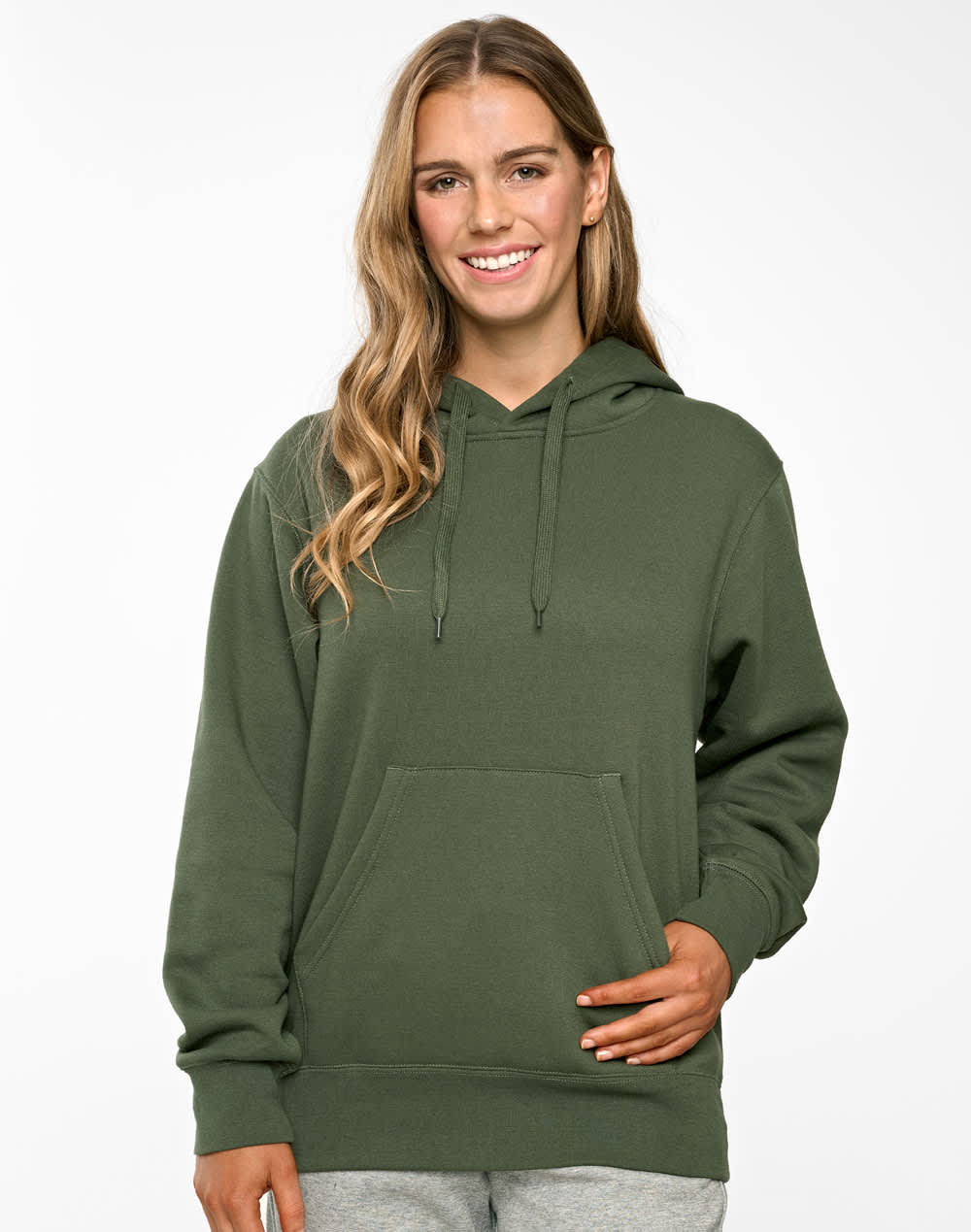 Adult's Close Front  Contrast Fleecy Hoodie SH-FL09