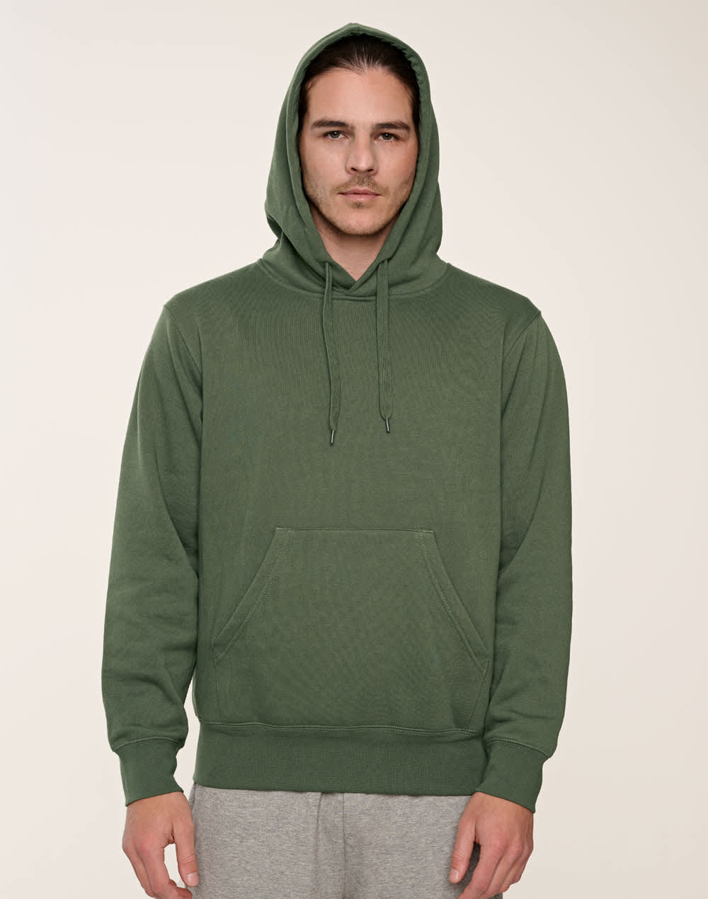 Adult's Close Front  Contrast Fleecy Hoodie SH-FL09