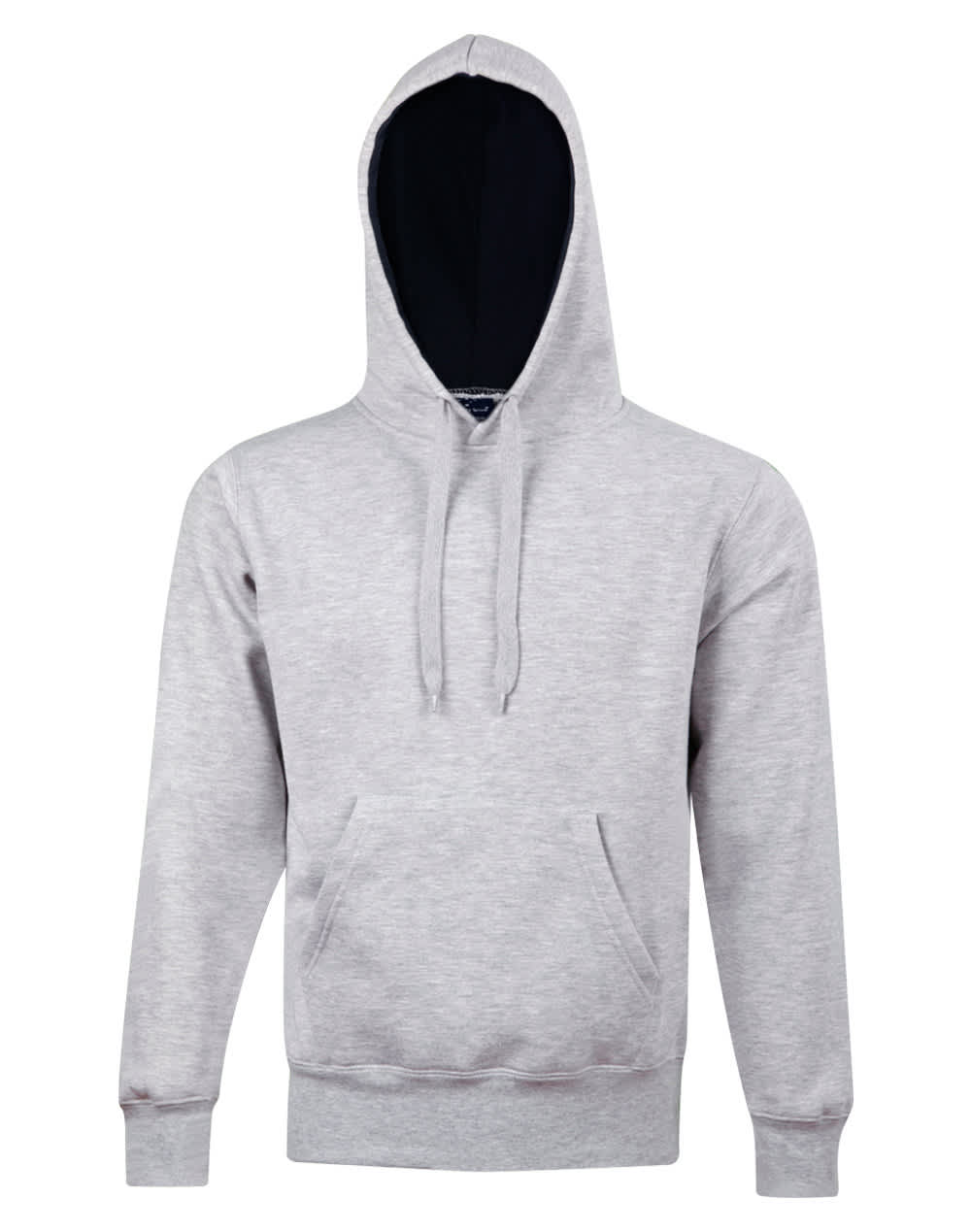 Unisex Close Front Fleecy Hoodie FL09 | Grey/Navy