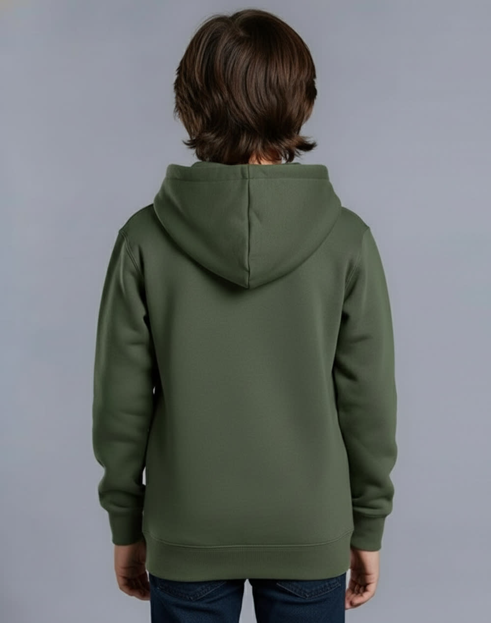Kids' Close Front  Contrast Fleecy Hoodie SH-FL09K