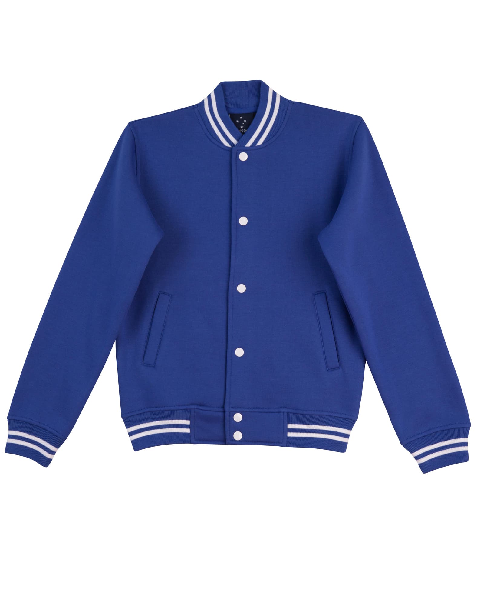 Unisex Fleece Varsity Jacket FL11 | Royal/White