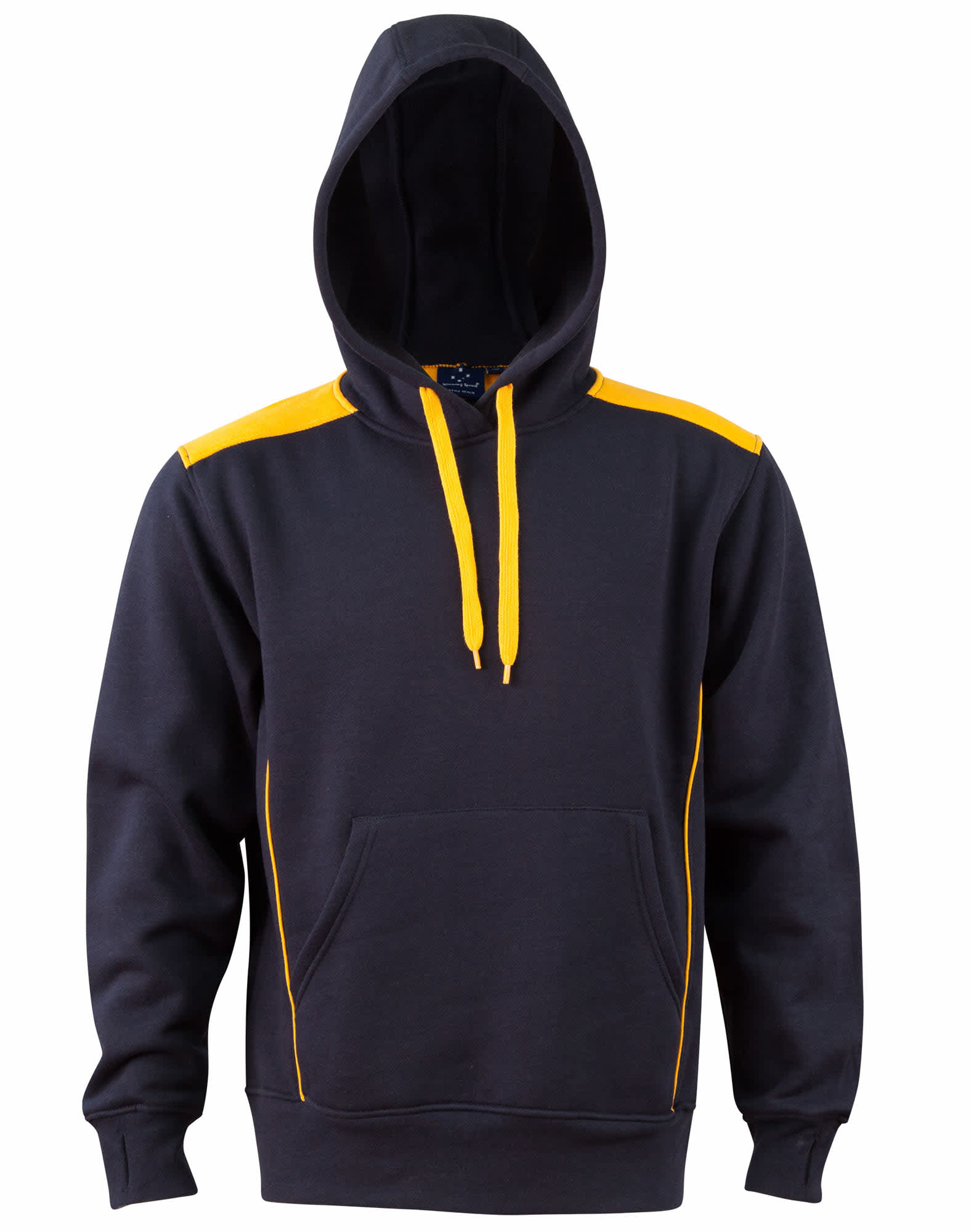 Adults Close Front Contrast Fleece Hoodie FL19 | Navy/Gold