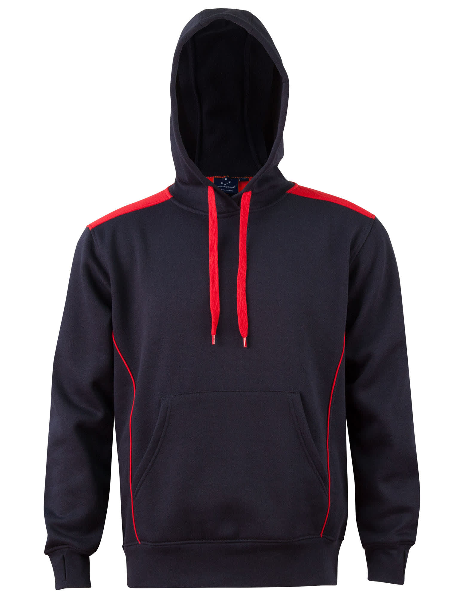 Adults Close Front Contrast Fleece Hoodie FL19 | Navy/Red