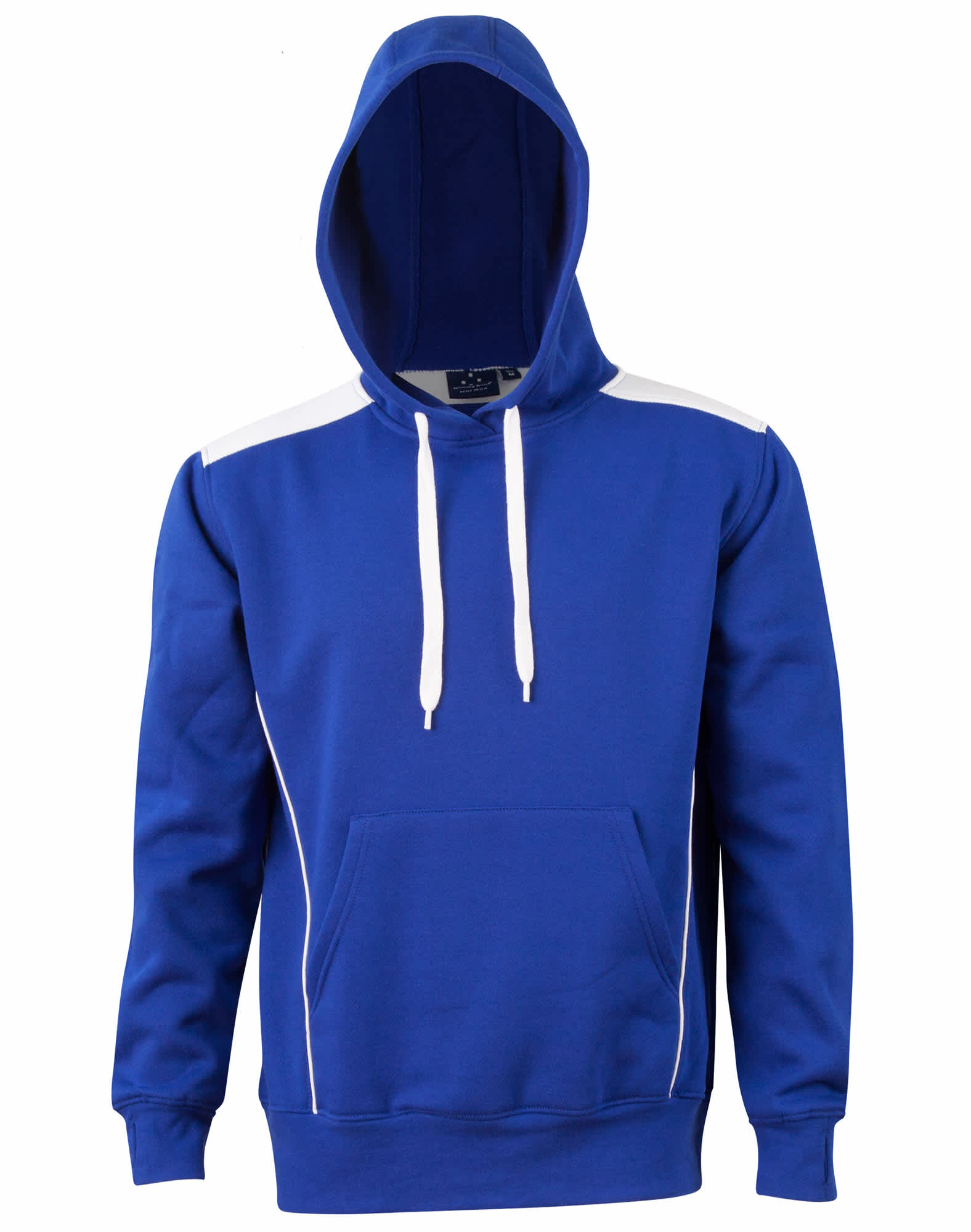 Adults Close Front Contrast Fleece Hoodie FL19 | Royal/White