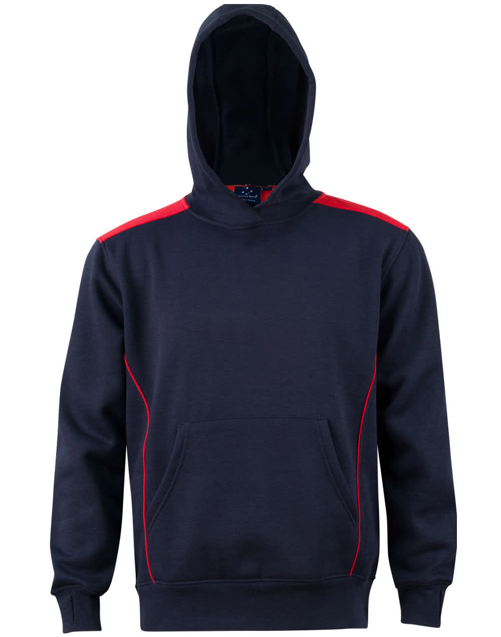 Kids Close Front Contrast Fleece Hoodie FL19K | Navy/Red