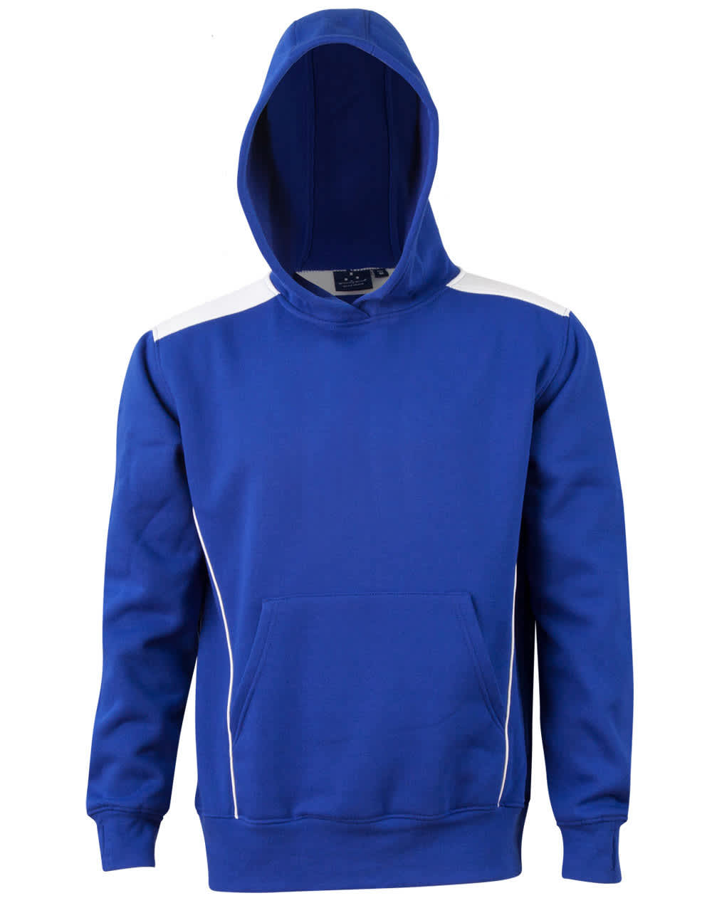 Kids Close Front Contrast Fleece Hoodie FL19K | Royal/White