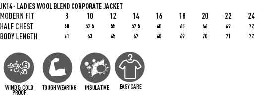 Ladies Wool Blend Corporate Jacket JK14 | 