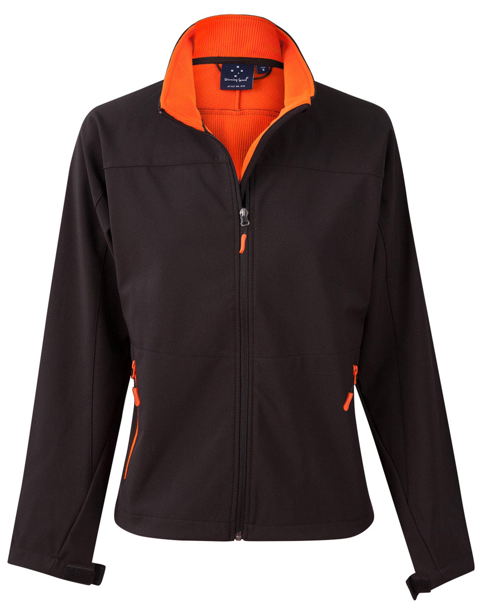 Ladies SoftshellTM Sports Jacket JK16 | Black/Orange