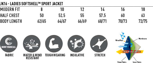 Ladies SoftshellTM Sports Jacket JK16 | 