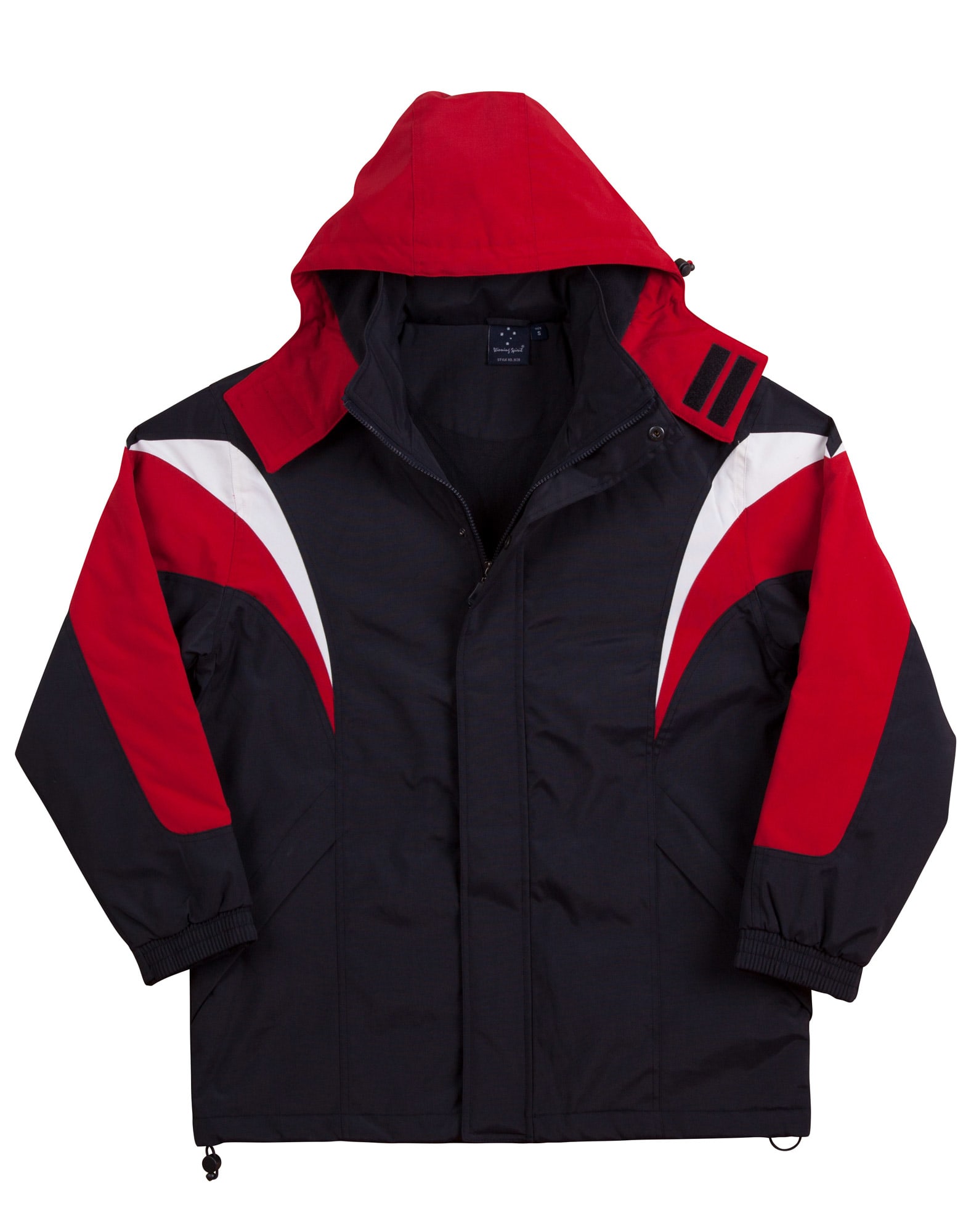 Unisex Bathurst Tri-colour Jacket With Hood JK28 | Navy/White/Red