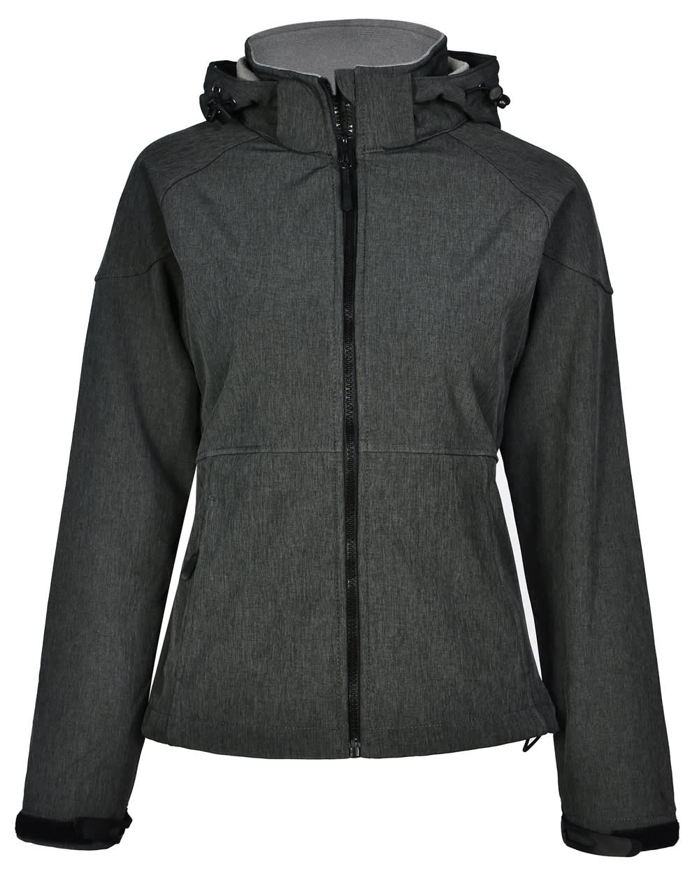 Ladies Softshell Hood Jacket JK34 | Marl Charcoal/Charcoal