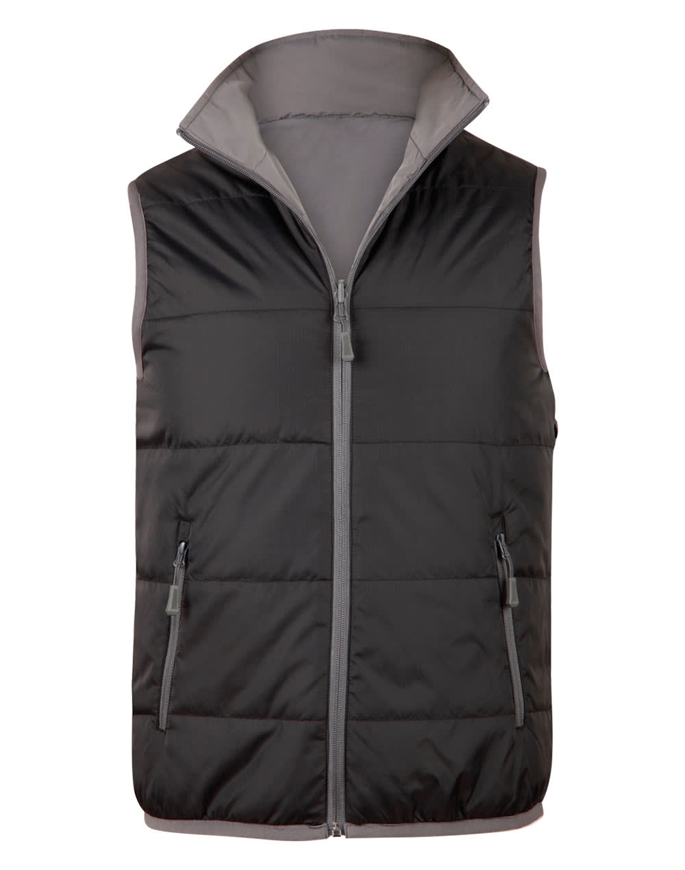 Mens Versatile Reversible Vest JK37 | Black/Grey