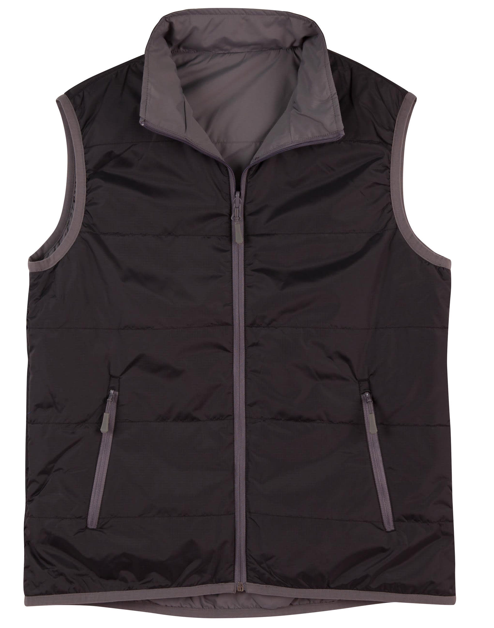 Ladies Versatile Reversible Vest JK38 | Black/Grey