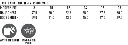 Ladies Versatile Reversible Vest JK38 | 