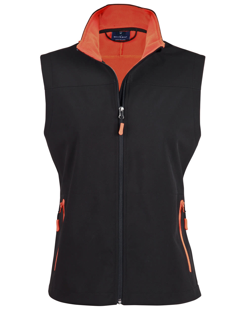 Mens SoftshellTM Sports Vest JK45 | Black/Orange