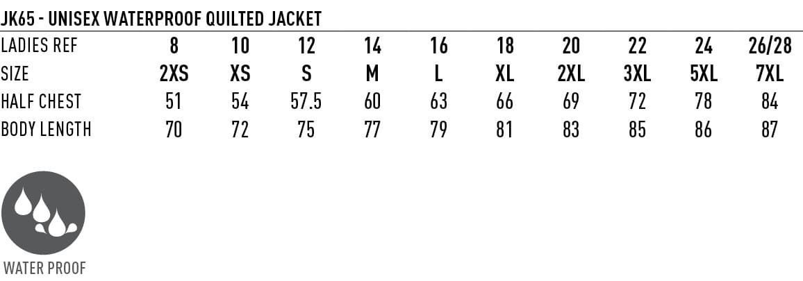Unisex Quilted Waterproof Jacket SH-JK65