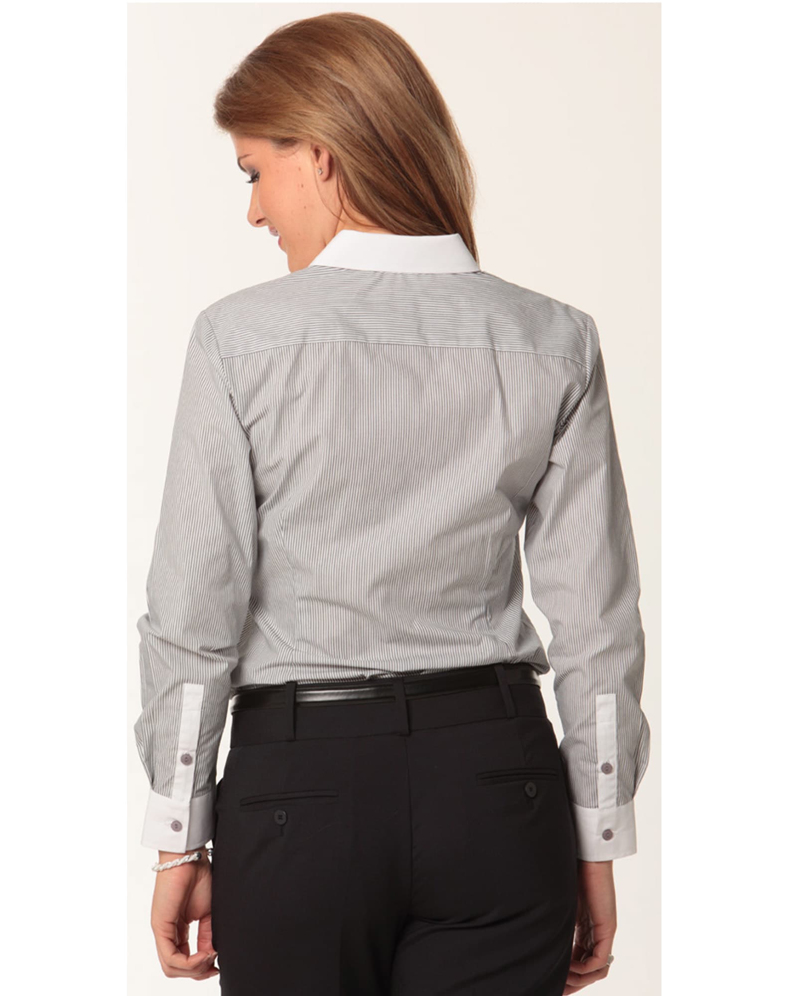 Women's Tic Stripe Long Sleeve Shirt SH-M8262