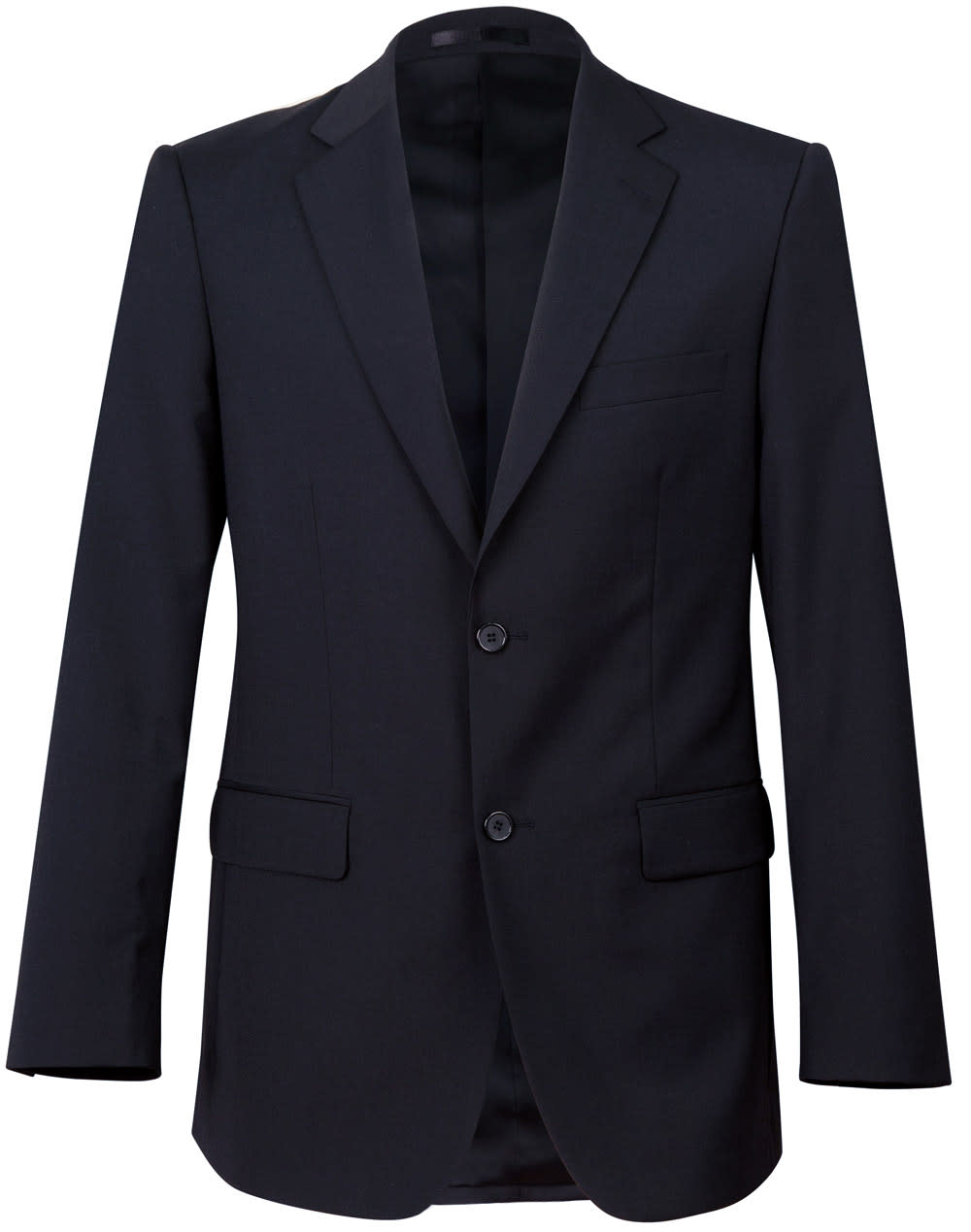 Mens Wool Blend Stretch Two Buttons Jacket M9100 | Navy