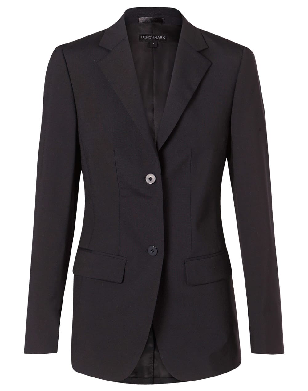 Ladies Wool Blend Stretch Mid Length Jacket M9200 | Black