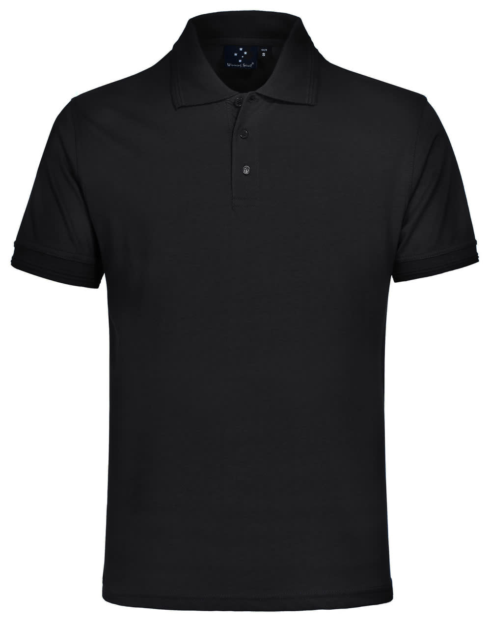 Cotton Contrast Jersey Knit Short Sleeve Polo (Unisex) PS05 | Black/Black
