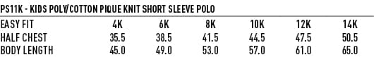 Kids Poly/Cotton Pique Knit Short Sleeve Polo (Unisex) PS11K | 