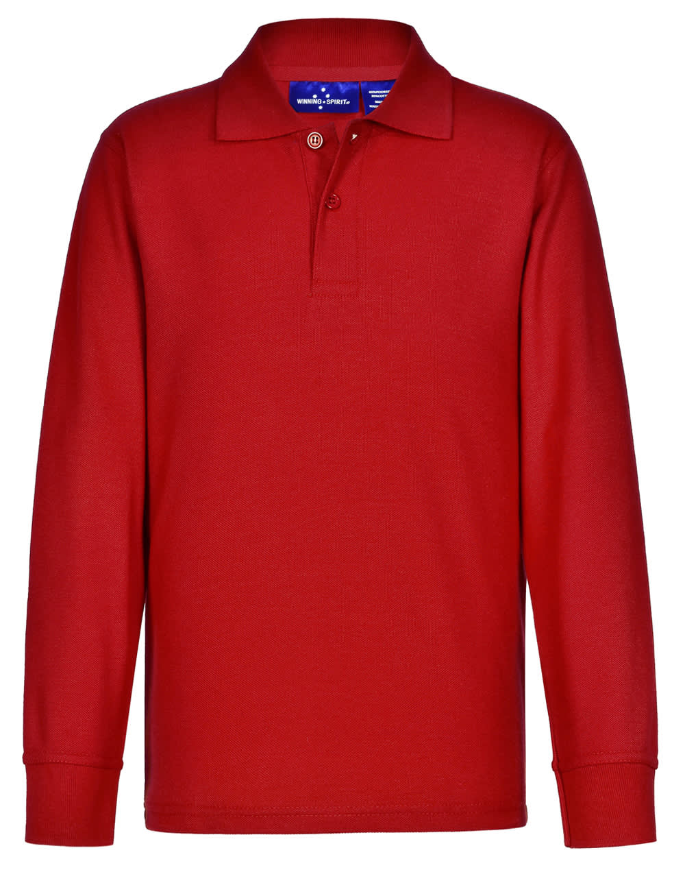 Kids Poly/Cotton Pique Long Sleeve Polo PS12K | Red