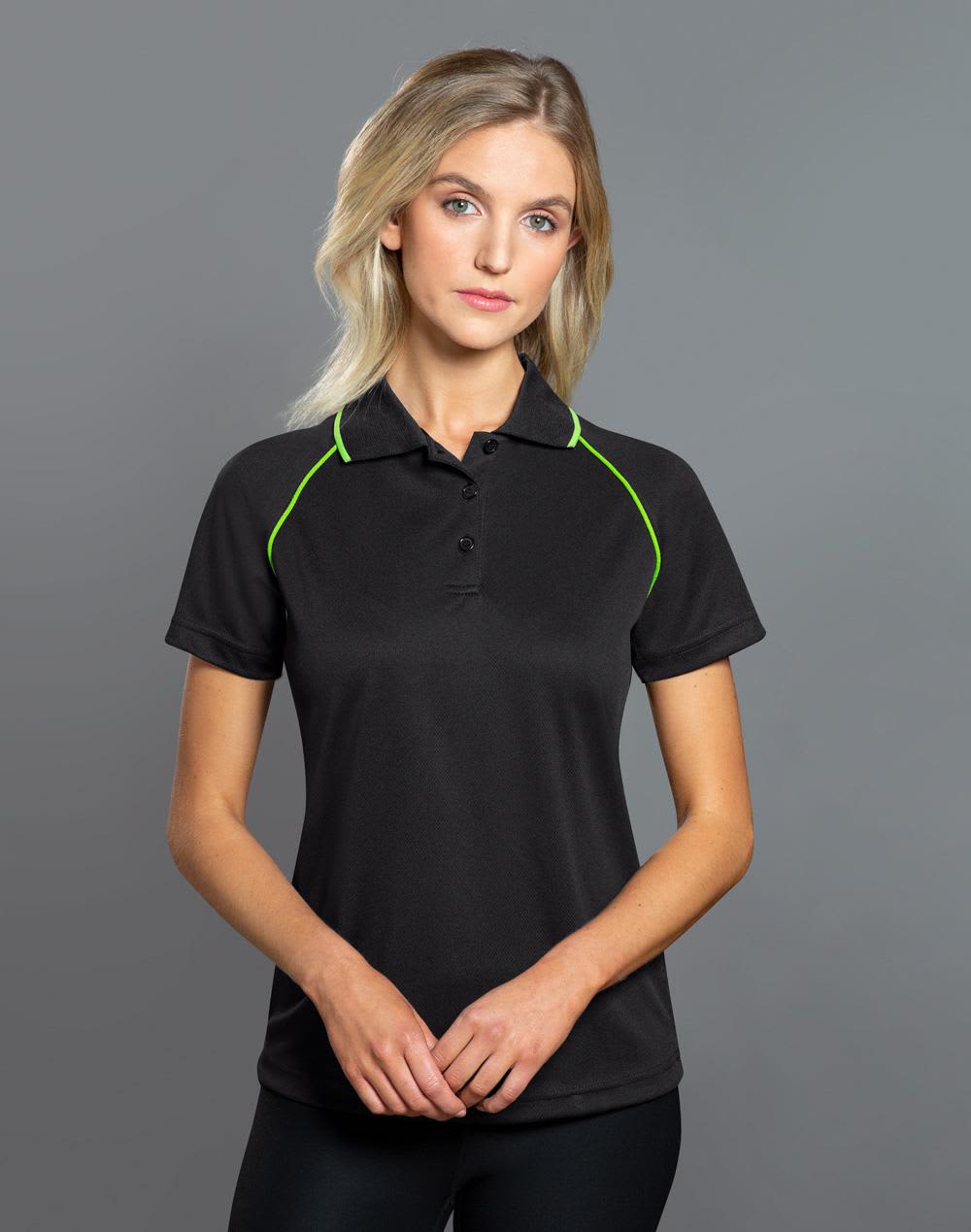 Ladies CoolDry Raglan Short Sleeve Contrast Polo PS19 | 