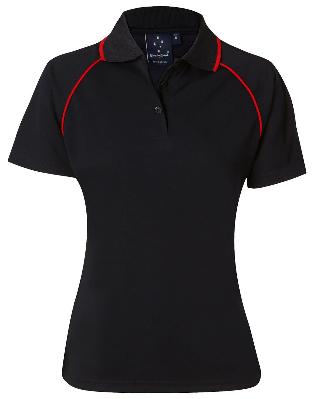 Ladies CoolDry Raglan Short Sleeve Contrast Polo PS19 | Navy/Red