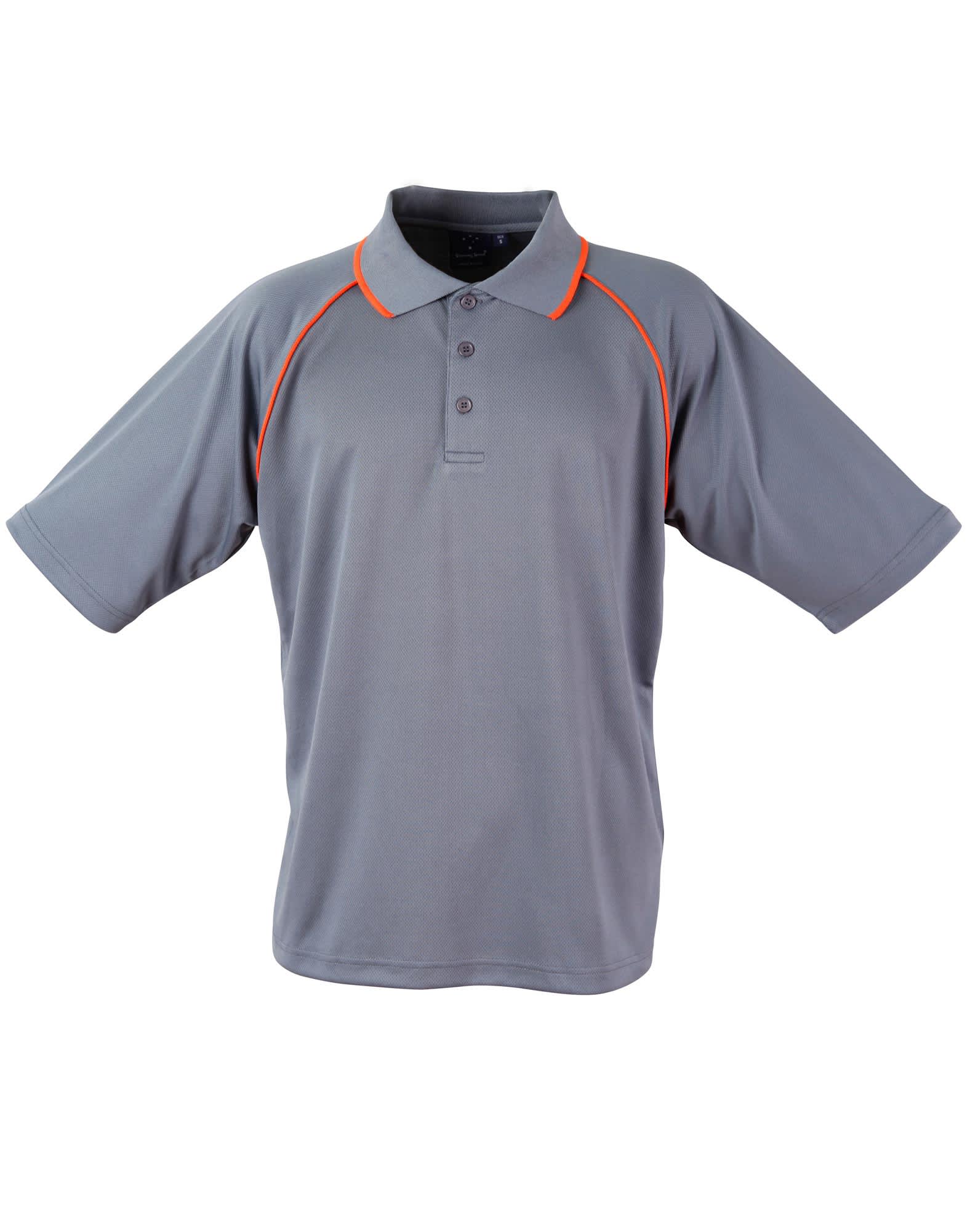 Mens CoolDry Raglan Short Sleeve Contrast Polo PS20 | Charcoal/Orange