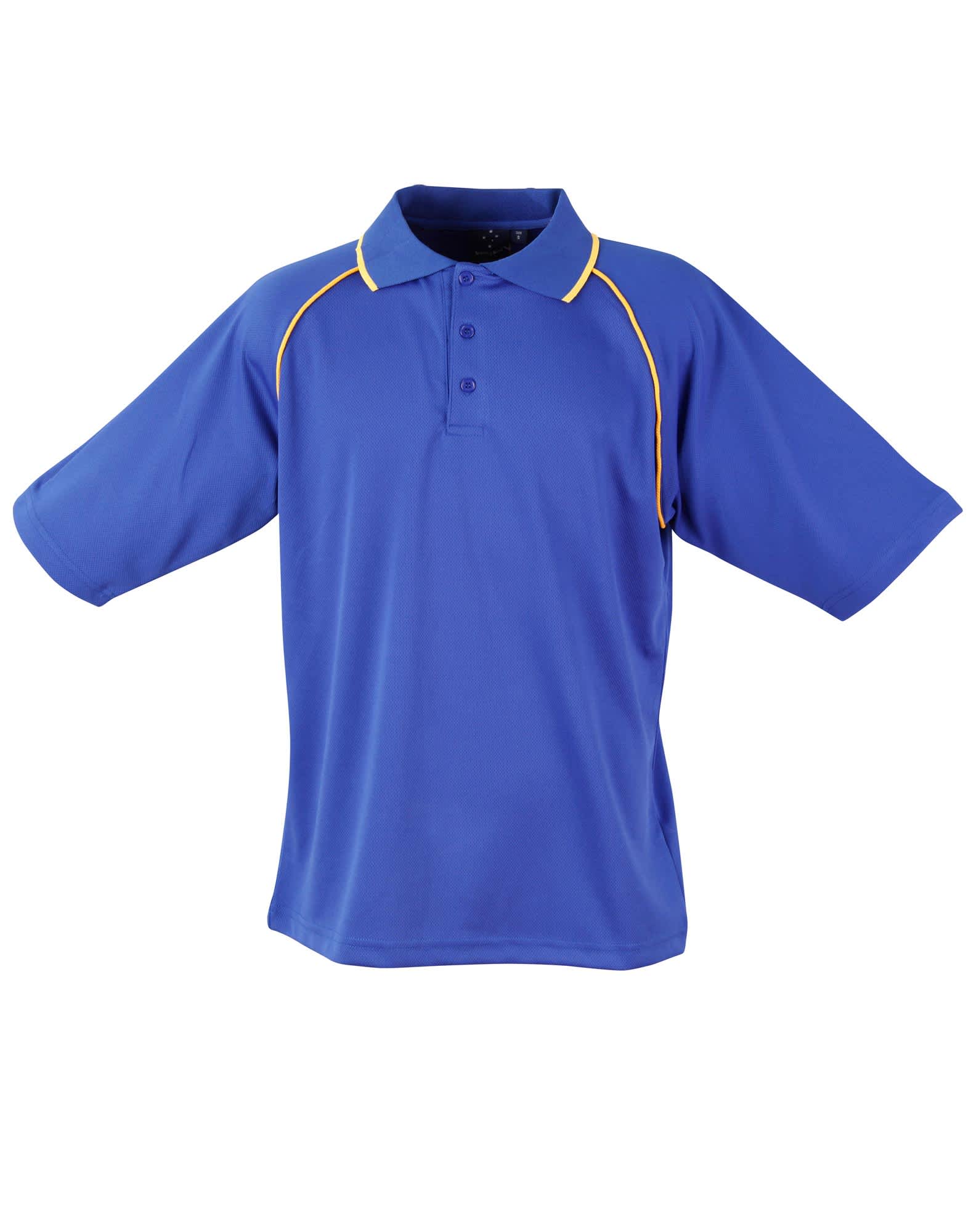 Mens CoolDry Raglan Short Sleeve Contrast Polo PS20 | Royal/Gold