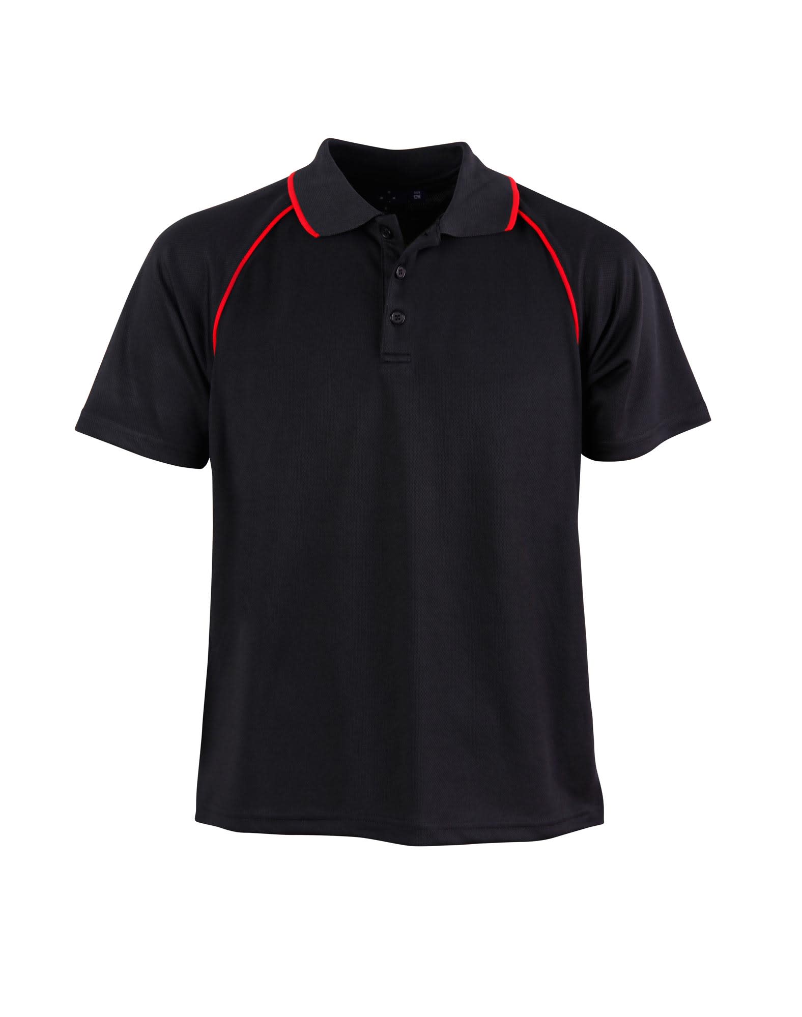 Kids CoolDry Raglan Short Sleeve Contrast Polo PS24 | Black/Red