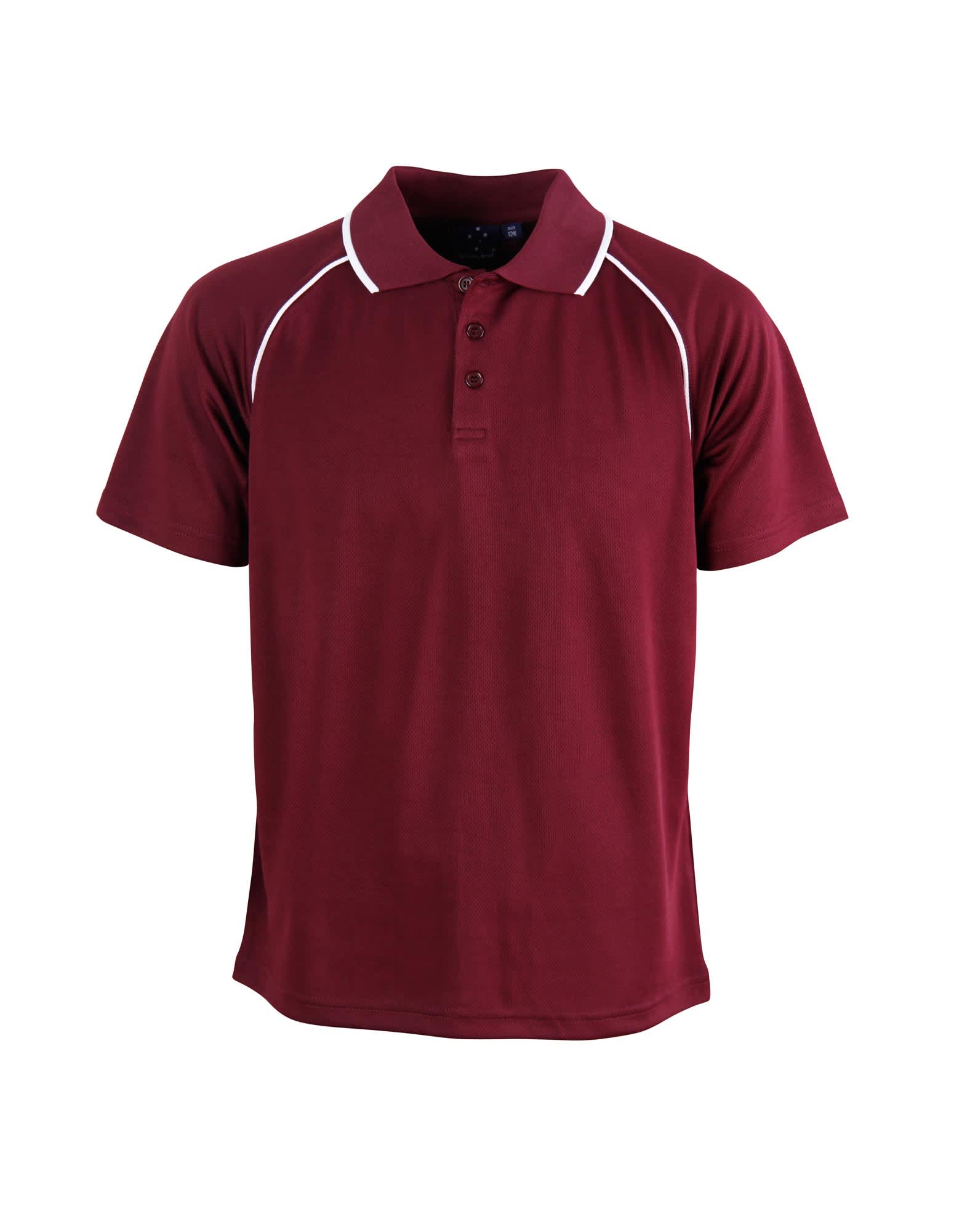 Kids CoolDry Raglan Short Sleeve Contrast Polo PS24 | Maroon/White