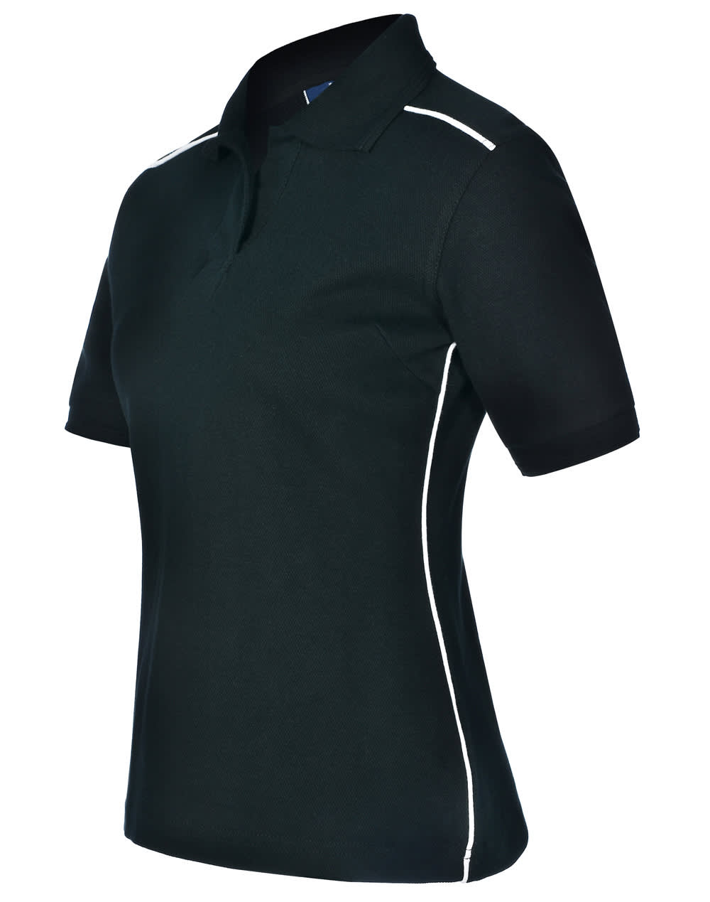 Ladies Pure Cotton Contrast Piping Short Sleeve Polo PS26 | 